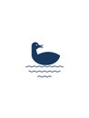 Duck floating on water logo