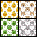 Duck Fox Frog Rabbit Seamless