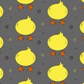 Duck funny pattern. Cute animal back wallpaper icon. Simple kids little ducky print. Royalty Free Stock Photo