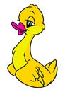 Duck funny Yellow animal character cartoon illustration