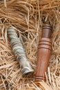 Duck and goose decoy with stuffed and calls Royalty Free Stock Photo