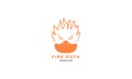 Duck head with fire logo vector icon illustration design Royalty Free Stock Photo