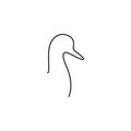 Duck head line icon. Farm animal continuous line drawn vector illustration. Royalty Free Stock Photo