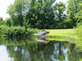 Duck house by a pond Royalty Free Stock Photo