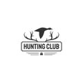 Duck hunter logo design with antlers