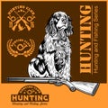 Duck hunting - dog and gun Vector illustration Royalty Free Stock Photo