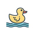 Color illustration icon for Duck, baby and rubberduck Royalty Free Stock Photo