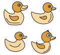 Duck icons set vector color