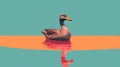 Duck Image With Risograph Ra 6800 Texture Royalty Free Stock Photo