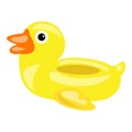 Duck inflatable ring icon, cartoon style
