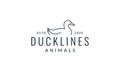 Duck line simple minimalist logo vector icon illustration design