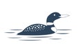 duck loon bird logo design vector flat illustration