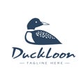 duck loon bird logo icon design vector flat illustration