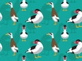 Duck Muscovy Cartoon Seamless Wallpaper