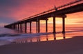 Duck NC Research Pier Outer Banks North Carolina Sunrise Royalty Free Stock Photo