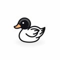 Simplistic Duck Icon: Bold Graphic Illustration With Clean Design Royalty Free Stock Photo