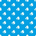 Duck pattern seamless blue Royalty Free Stock Photo