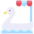Duck pedal boat icon, Summer vacation related vector Royalty Free Stock Photo