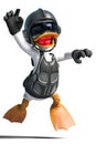 Duck pilot cartton on white background Royalty Free Stock Photo