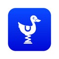 Duck ride in playground icon digital blue Royalty Free Stock Photo