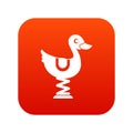 Duck ride in playground icon digital red Royalty Free Stock Photo