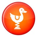 Duck ride in playground icon, flat style Royalty Free Stock Photo