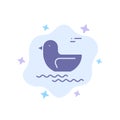 Duck, River, Canada Blue Icon on Abstract Cloud Background Royalty Free Stock Photo