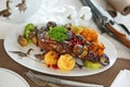 Duck roast with fruits