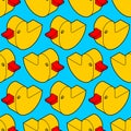 Duck rubber pattern seamless. isometric toy background. Children cloth texture Royalty Free Stock Photo