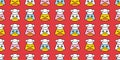 duck seamless pattern chef hat cooking bakery kitchen rubber duck shower bathroom toy chicken bird vector pet