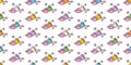 duck seamless pattern heart valentine rubber duck chicken bird cartoon vector pet tile wallpaper Royalty Free Stock Photo