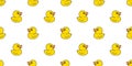 Duck seamless pattern rubber duck bathroom shower toy chicken bird vector pet scarf isolated cartoon animal tile wallpaper repeat