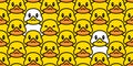 Duck seamless pattern rubber duck shower bathroom toy bird chicken vector pet scarf isolated cartoon animal tile wallpaper repeat Royalty Free Stock Photo