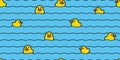 duck seamless pattern swimming wave rubber duck chicken bird cartoon vector pet