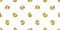 Duck seamless pattern vector rubber duck tile background repeat wallpaper scarf isolated cartoon illustration yellow Royalty Free Stock Photo