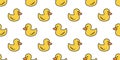 Duck seamless pattern vector rubber duck tile background repeat wallpaper scarf isolated illustration yellow Royalty Free Stock Photo