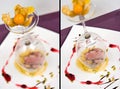 Duck served on fruit Royalty Free Stock Photo
