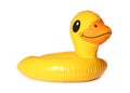 Duck shaped inflatable ring isolated. Beach accessory