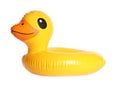 Duck shaped inflatable ring isolated. Beach accessory