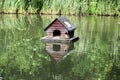 Duck shelter on lake Royalty Free Stock Photo