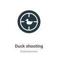Duck shooting vector icon on white background. Flat vector duck shooting icon symbol sign from modern entertainment collection for Royalty Free Stock Photo