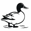 Black And White Duck Outline Svg Cutout Shape Clip Art Royalty Free Stock Photo