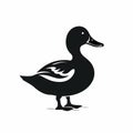 Black Duck Bird Icon Art Illustration