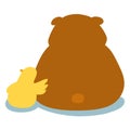 Duck soothe bear cartoon character Royalty Free Stock Photo