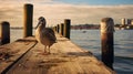 Spectacular Coastal Views: A Duck On An Old Pier
