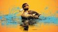 Duck Image With Risograph Ra 6800 Texture Royalty Free Stock Photo