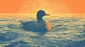 Duck Image With Risograph Ra 6800 Texture Royalty Free Stock Photo