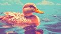 Duck Image With Risograph Ra 6800 Texture Royalty Free Stock Photo