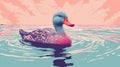 Duck Image With Risograph Ra 6800 Texture Royalty Free Stock Photo