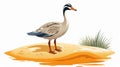 Vibrant Desert Goose Cartoon Illustration On White Background Royalty Free Stock Photo